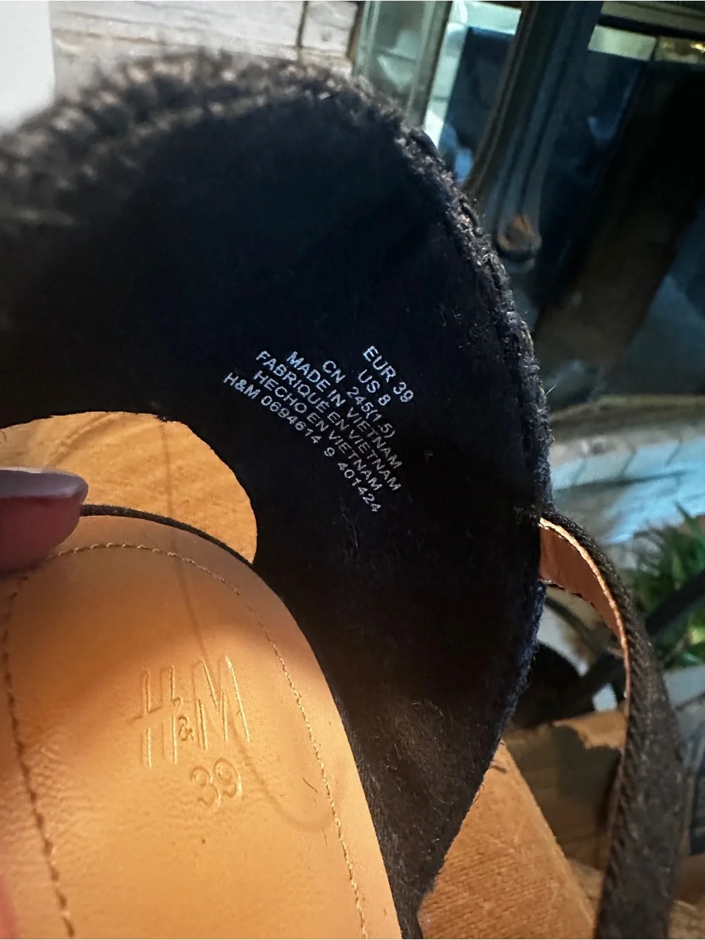 H&M Black  Platform Sandals with Ankle Strap